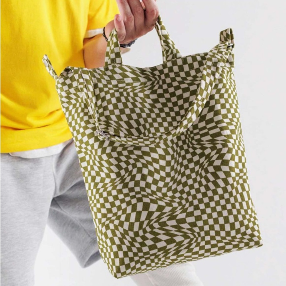 Baggy Green + White Duck Canvas Bag